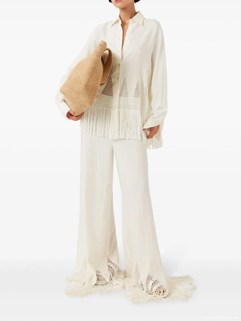 Cheap Women McCartney shirt open-knit Stella fringe 0725